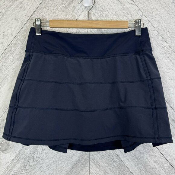 Lululemon Pace Rival Skirt Skort Womens Size 6 Navy Blue Run Golf Tennis - Picture 2 of 4